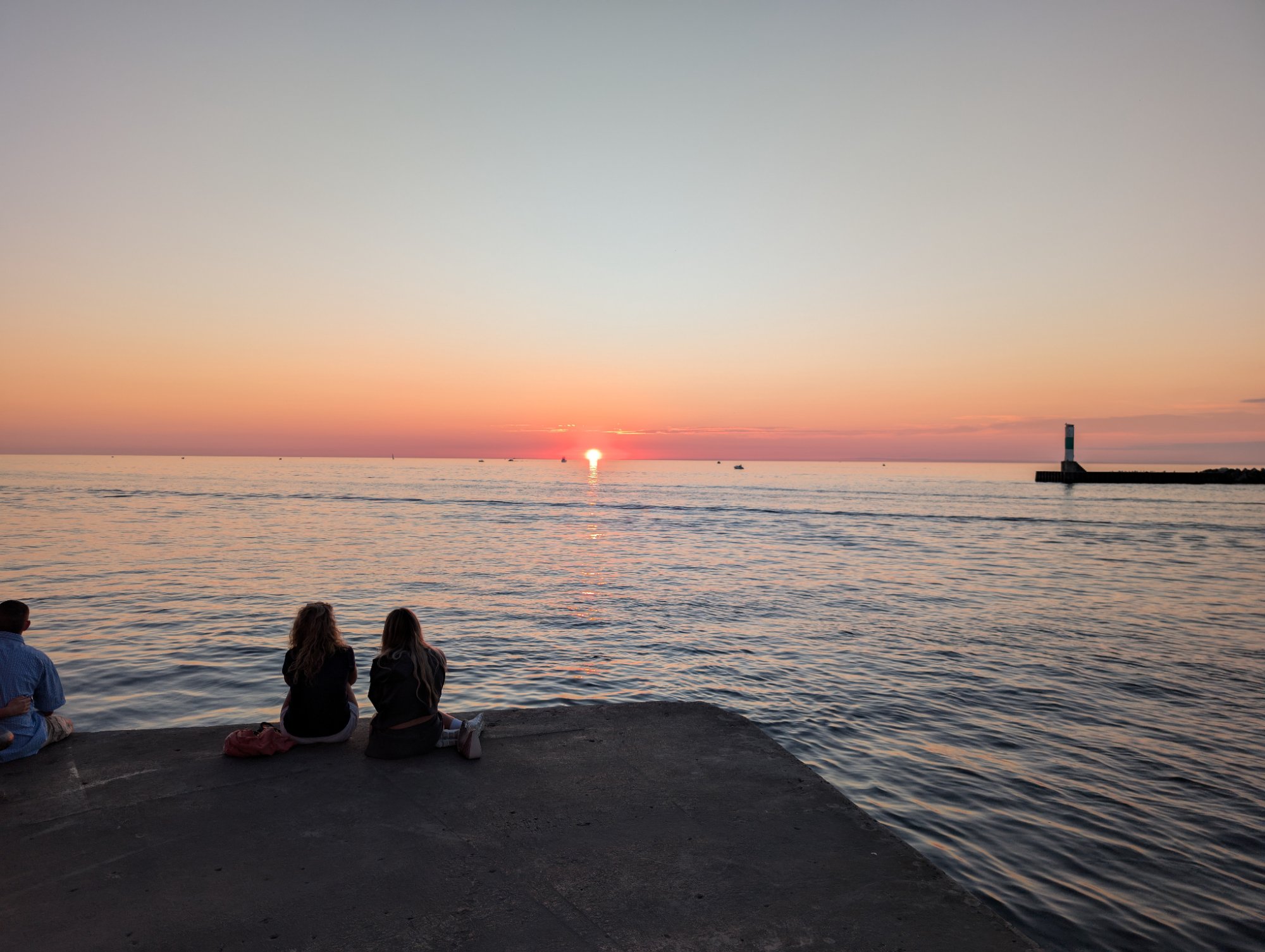 Lake Michigan sunset from the Muskegon pier